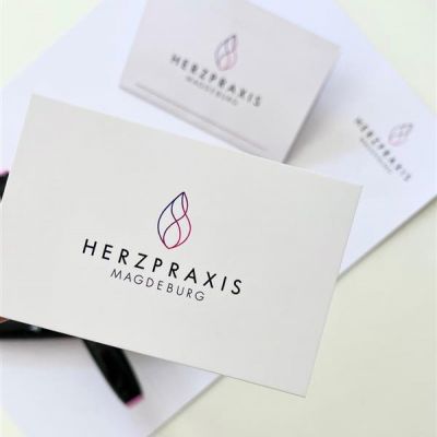 Visitenkarte der Herzpraxis Magdeburg mit modernem Logo und klarer Gestaltung, Fokus auf professionelles medizinisches Branding.
